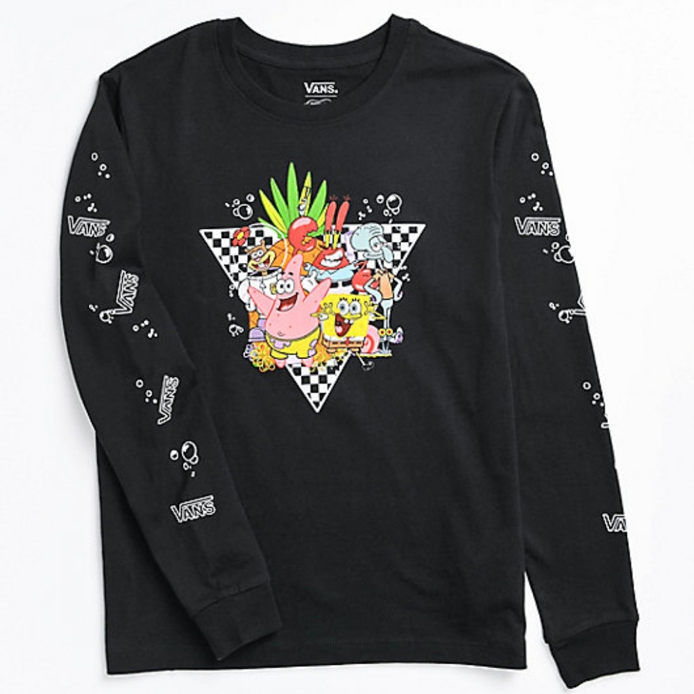 NWT Vans x Spongebob Squarepants Long Sleeve T-Shirt Nickelodeon Patrick Gary